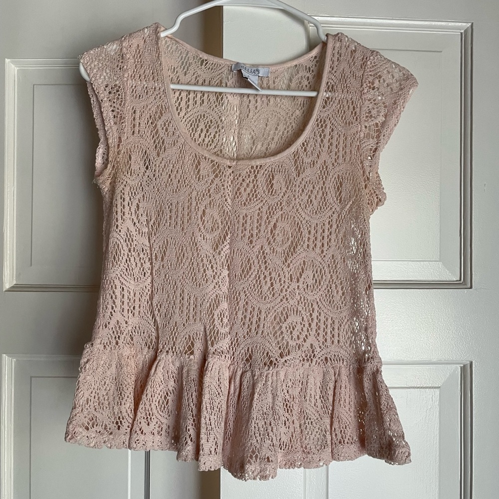 Soft pink knit top